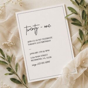 Minimalist Birthday Invitation